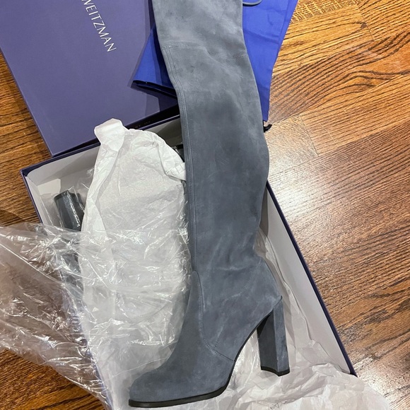 Stuart Weitzman Shoes - Stuart Weitzman Hiline Grey suede over the knee boots 8.5